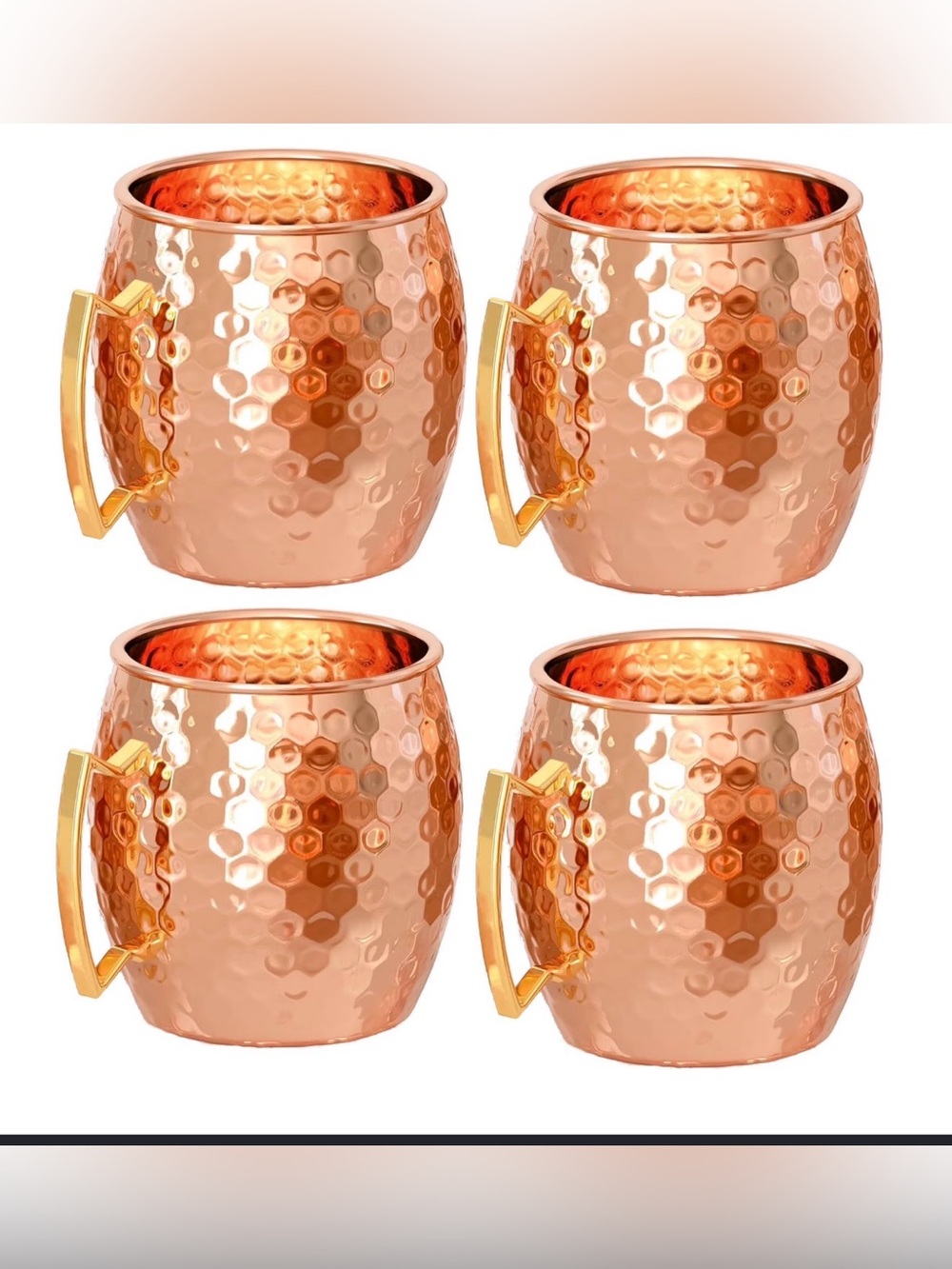 NIB 4 pack Moscow mule copper mugs - Picture 1 of 4